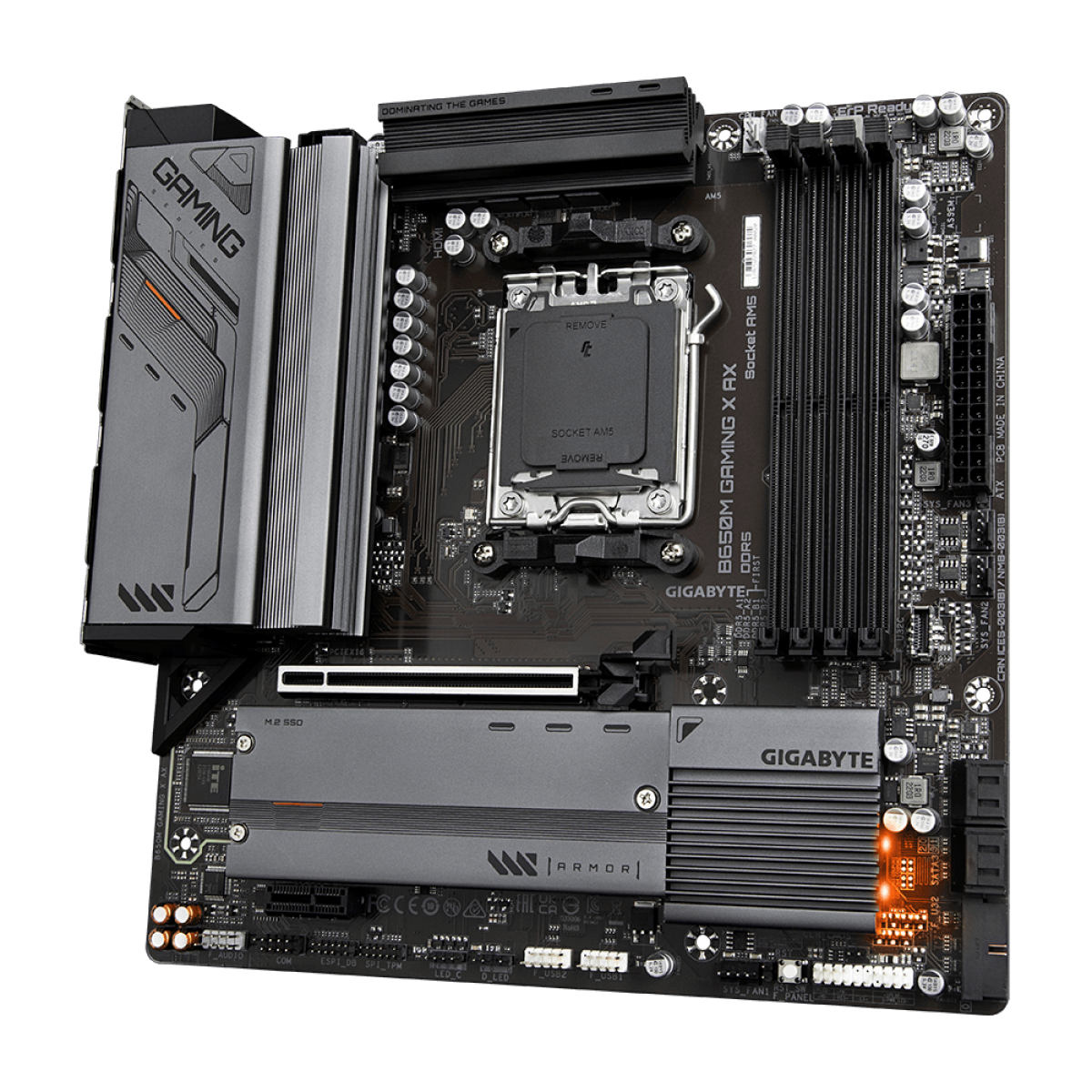 Placa Mãe Gigabyte B650M Gaming X AX, Wi-Fi, Chipset B650, AMD AM5, M-ATX, DDR5
