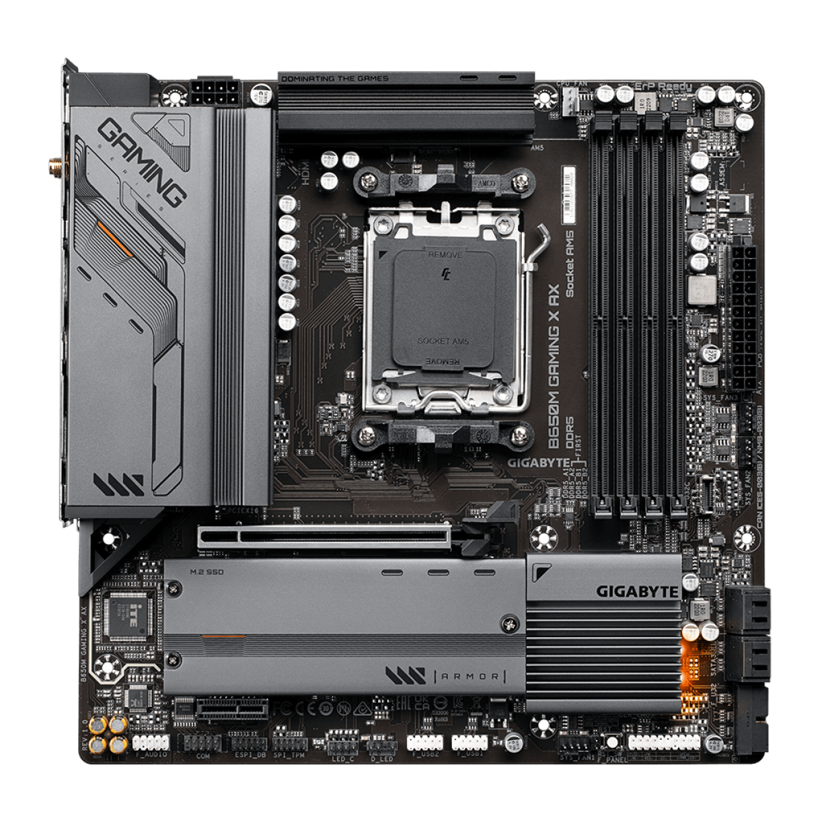 Placa Mãe Gigabyte B650M Gaming X AX, Wi-Fi, Chipset B650, AMD AM5, M-ATX, DDR5