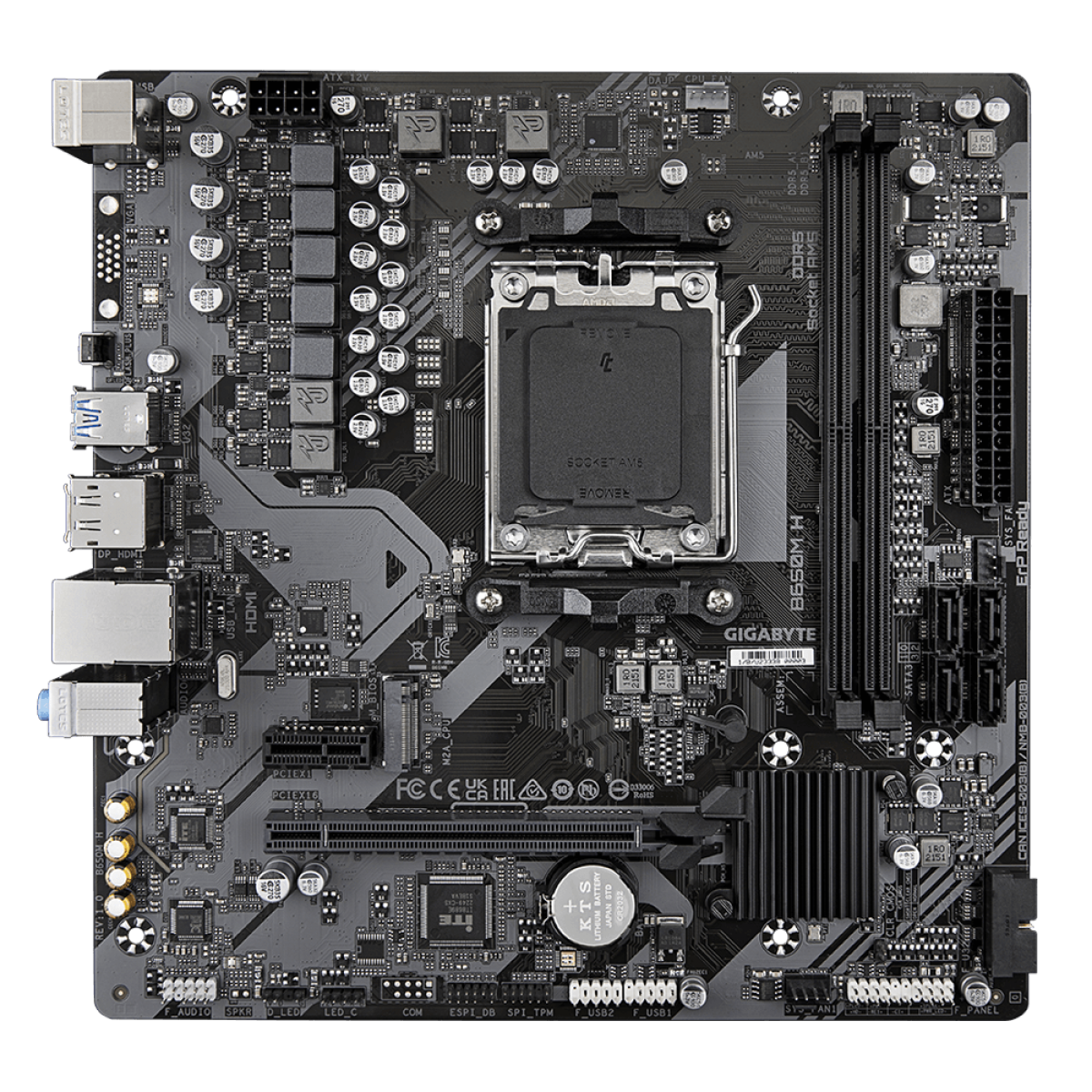 Placa Mãe Gigabyte B650M H, Chipset B650, AMD AM5, MATX, DDR5
