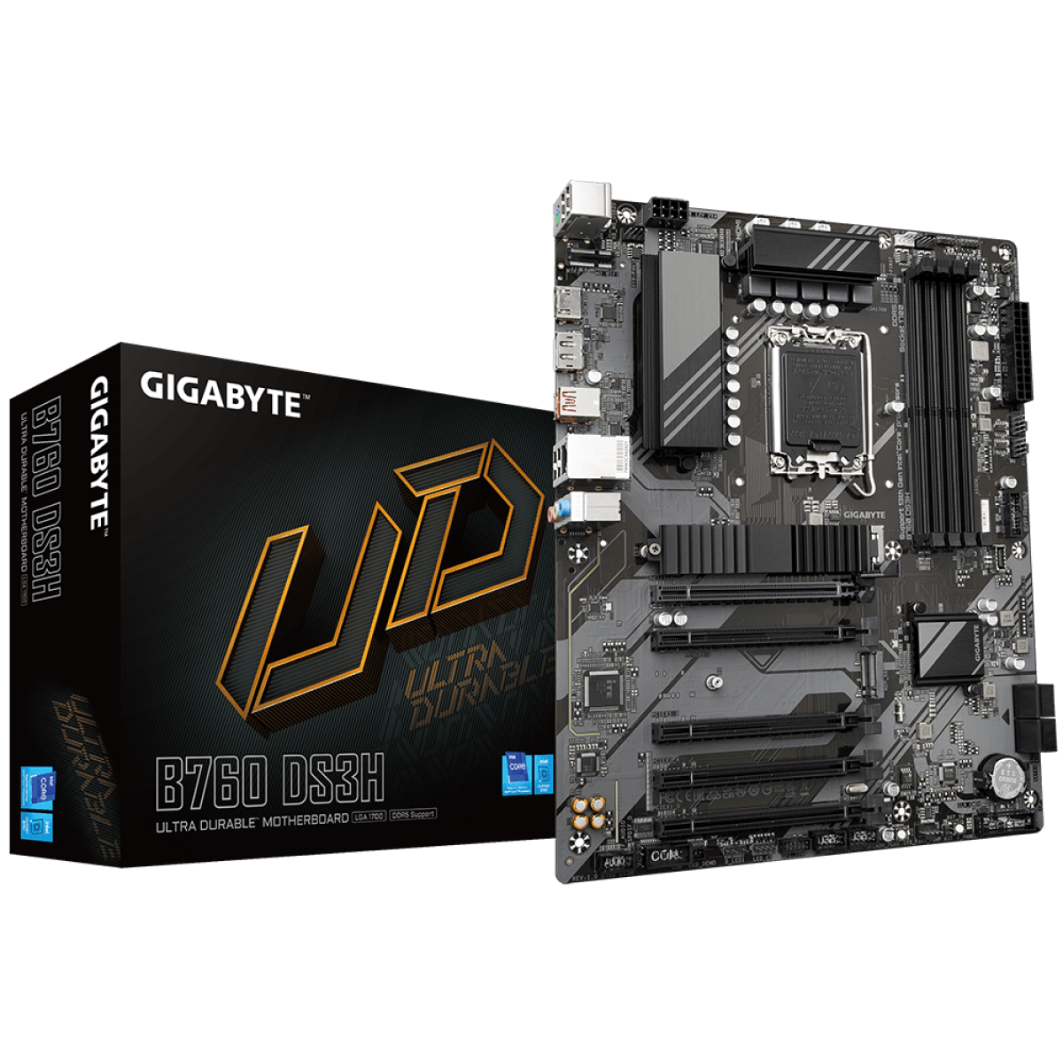 Placa Mãe Gigabyte B760 DS3H, Chipset B760, Intel LGA 1700, ATX, DDR5