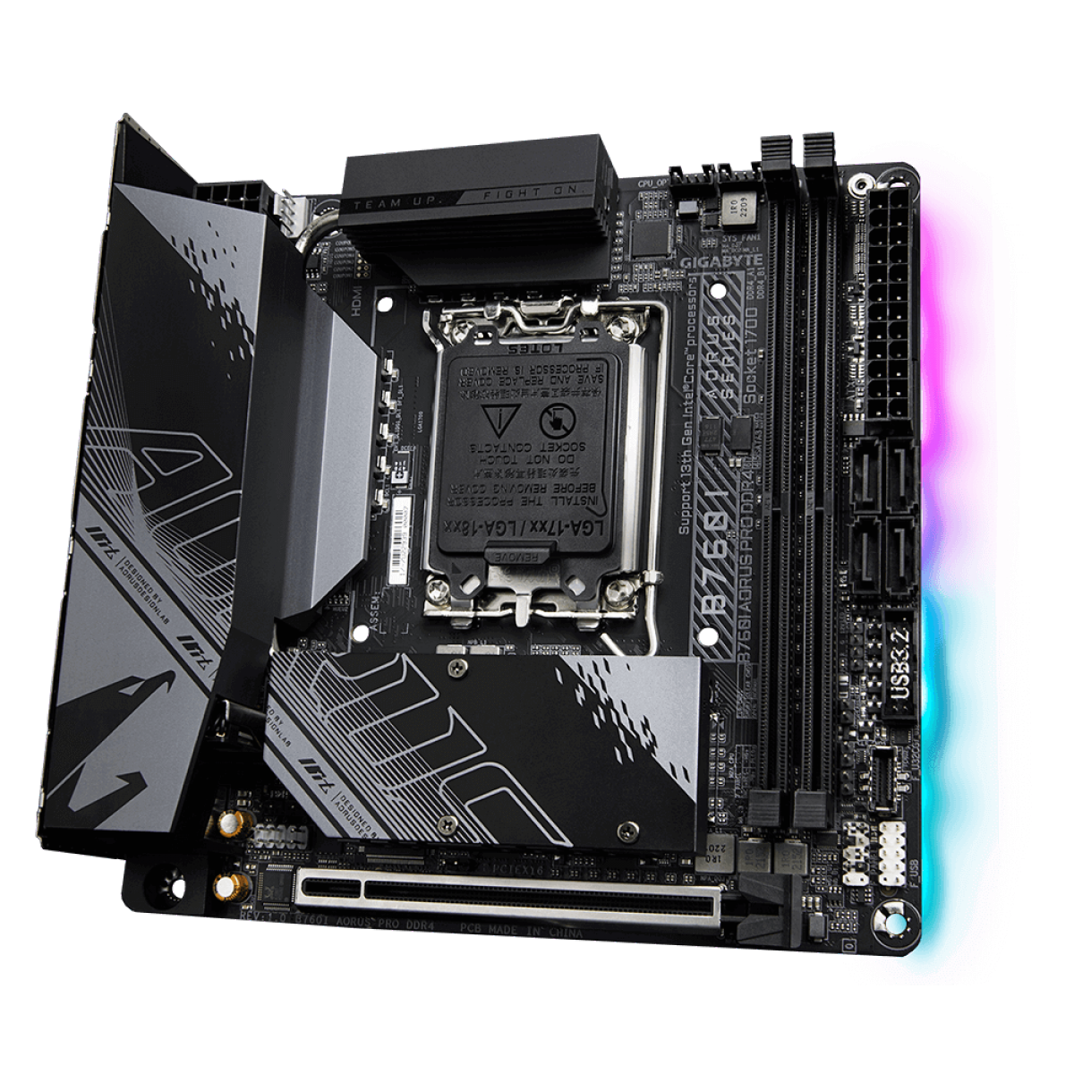 Placa Mãe Gigabyte B760I Aorus Pro DDR4, WIFI, Chipset B760, Intel LGA 1700, M-ITX, DDR4