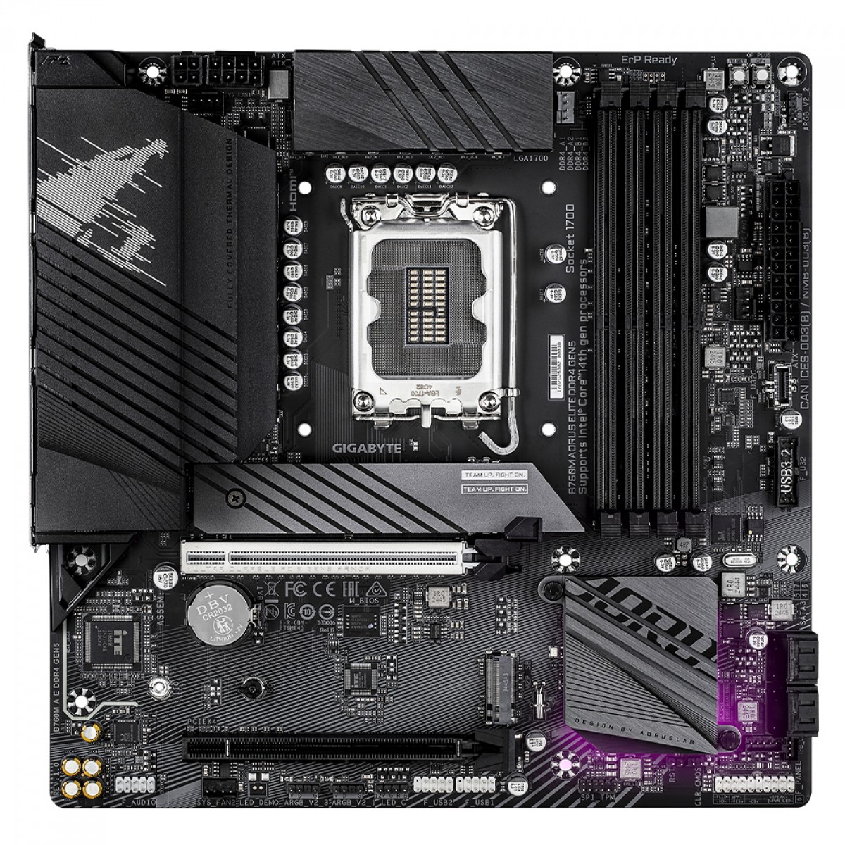 Placa Mãe Gigabyte B760M AORUS ELITE DDR4 GEN5, Chipset B760, Intel LGA 1700, M-ATX, DDR4