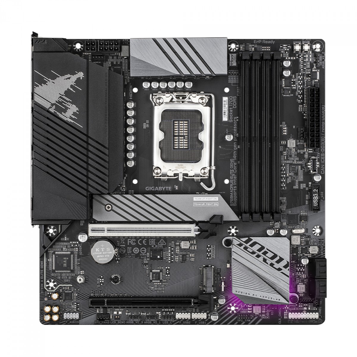 Placa Mãe Gigabyte B760M AORUS ELITE GEN5, Chipset B760, Intel LGA 1700, M-ATX, DDR5