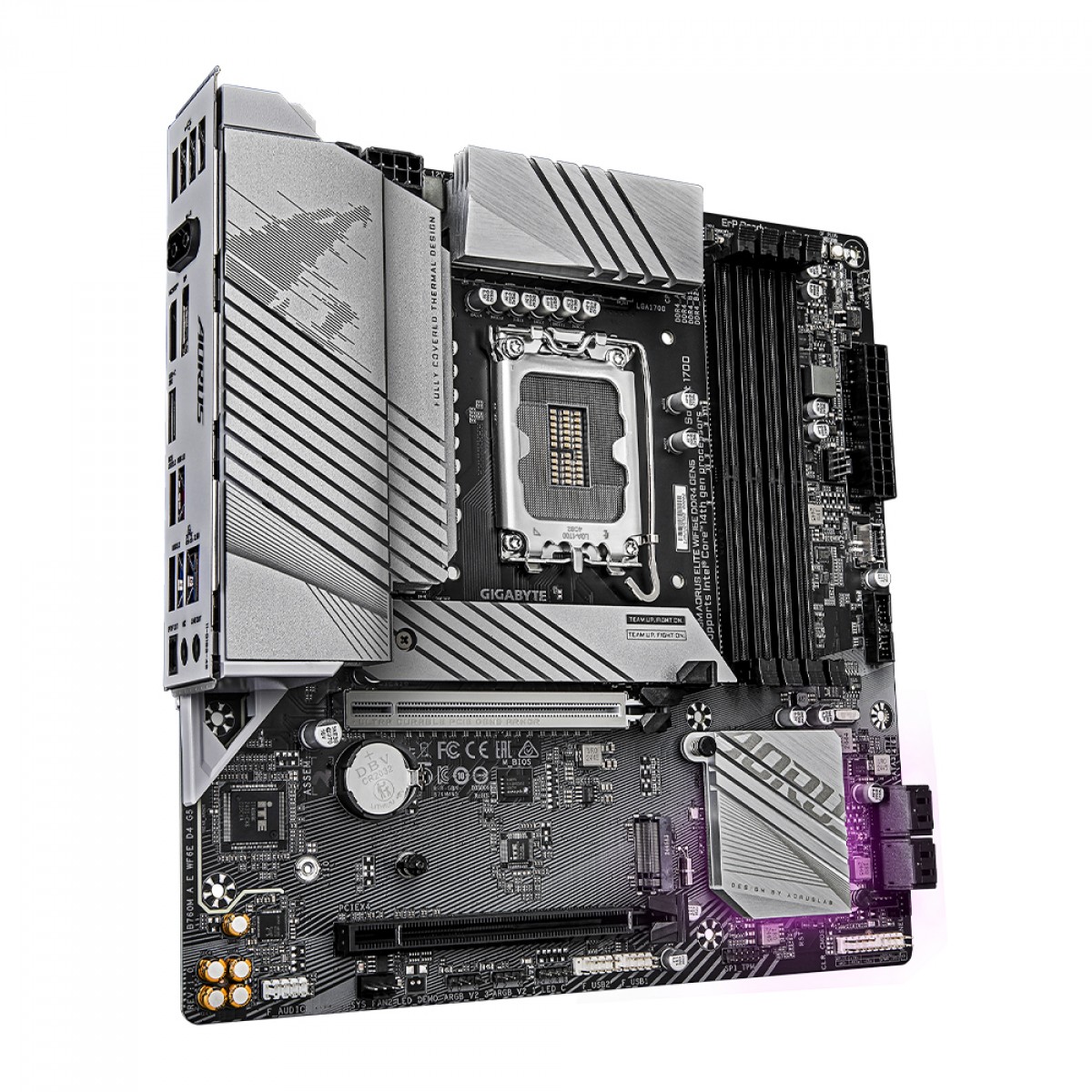 Placa Mãe Gigabyte B760M AORUS ELITE WIFI6E DDR4 GEN5, Chipset B760, Intel LGA 1700, M-ATX, DDR4