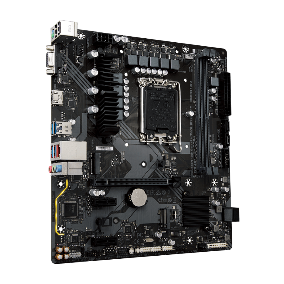 Placa Mãe Gigabyte B760M D2H DDR4, Chipset B760, Intel LGA 1700, M-ATX, DDR4