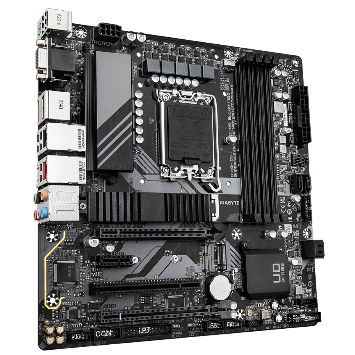 Placa Mãe Gigabyte B760M D3H, Chipset B760, Intel LGA 1700, M-ATX, DDR5
