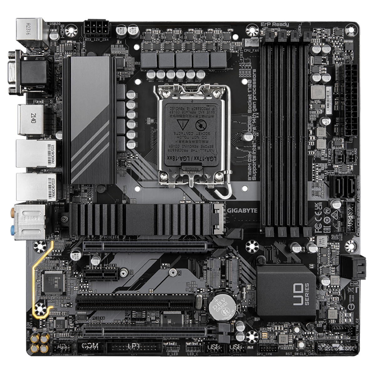Placa Mãe Gigabyte B760M D3H, Chipset B760, Intel LGA 1700, M-ATX, DDR5