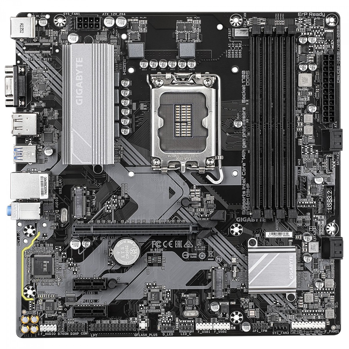 Placa Mãe Gigabyte B760M D3HP, Chipset B760, Intel LGA 1700, mATX, DDR5