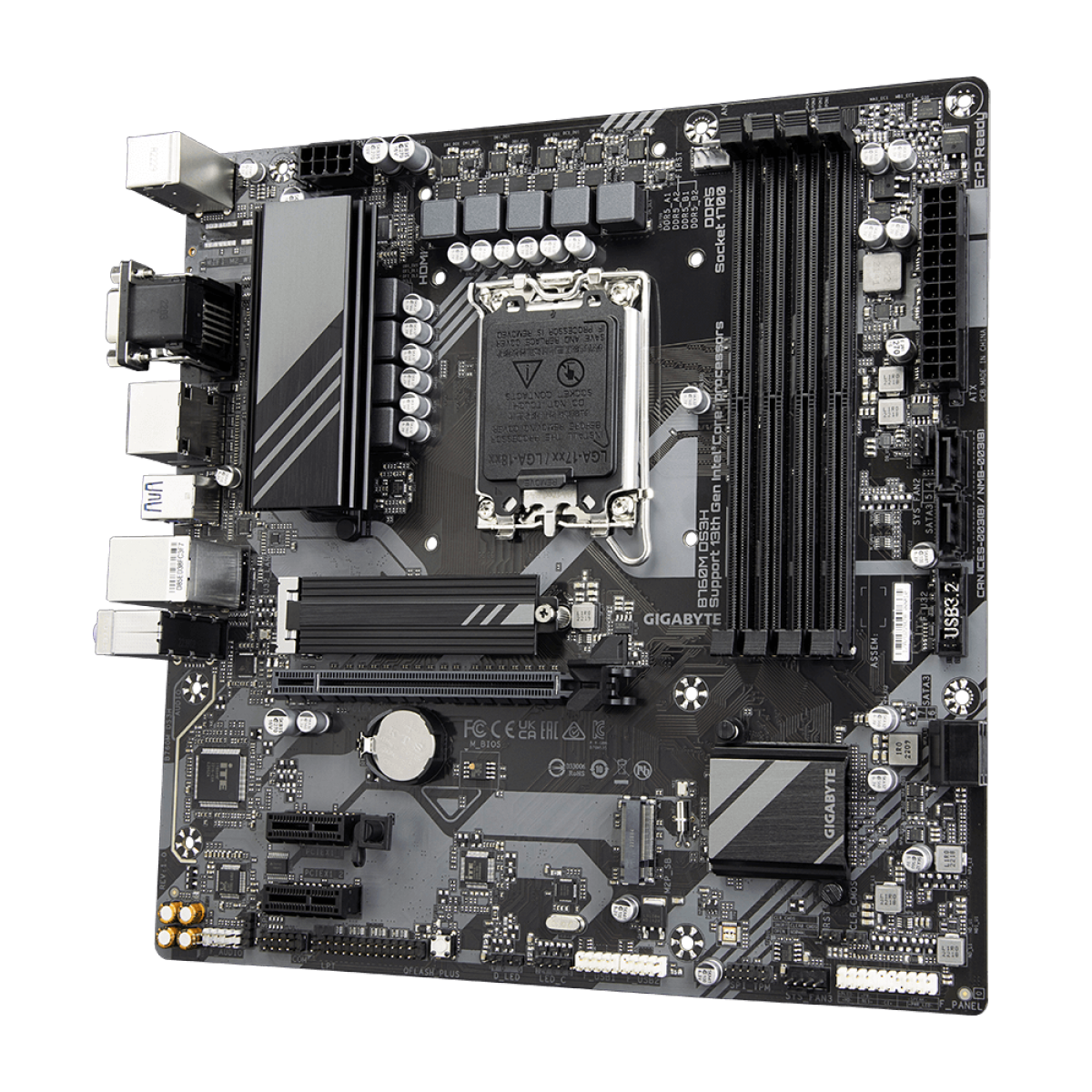Placa Mãe Gigabyte B760M DS3H, Chipset B760, Intel LGA 1700, mATX, DDR5