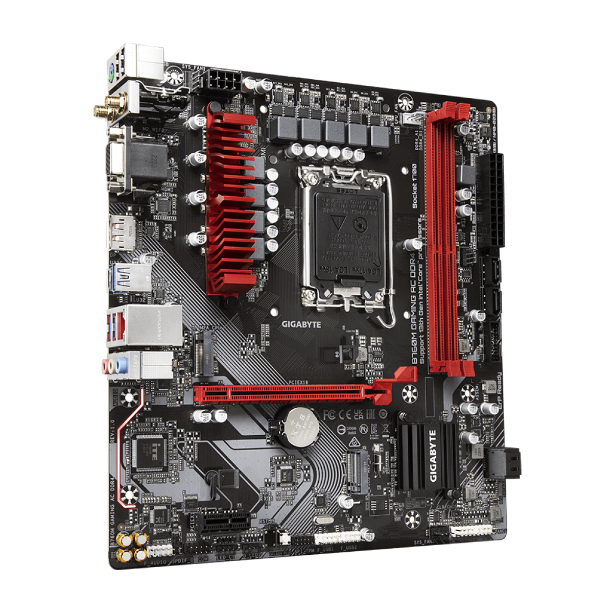 Placa Mãe Gigabyte B760M Gaming AC DDR4, Chipset B760, Intel LGA 1700, MATX, DDR4