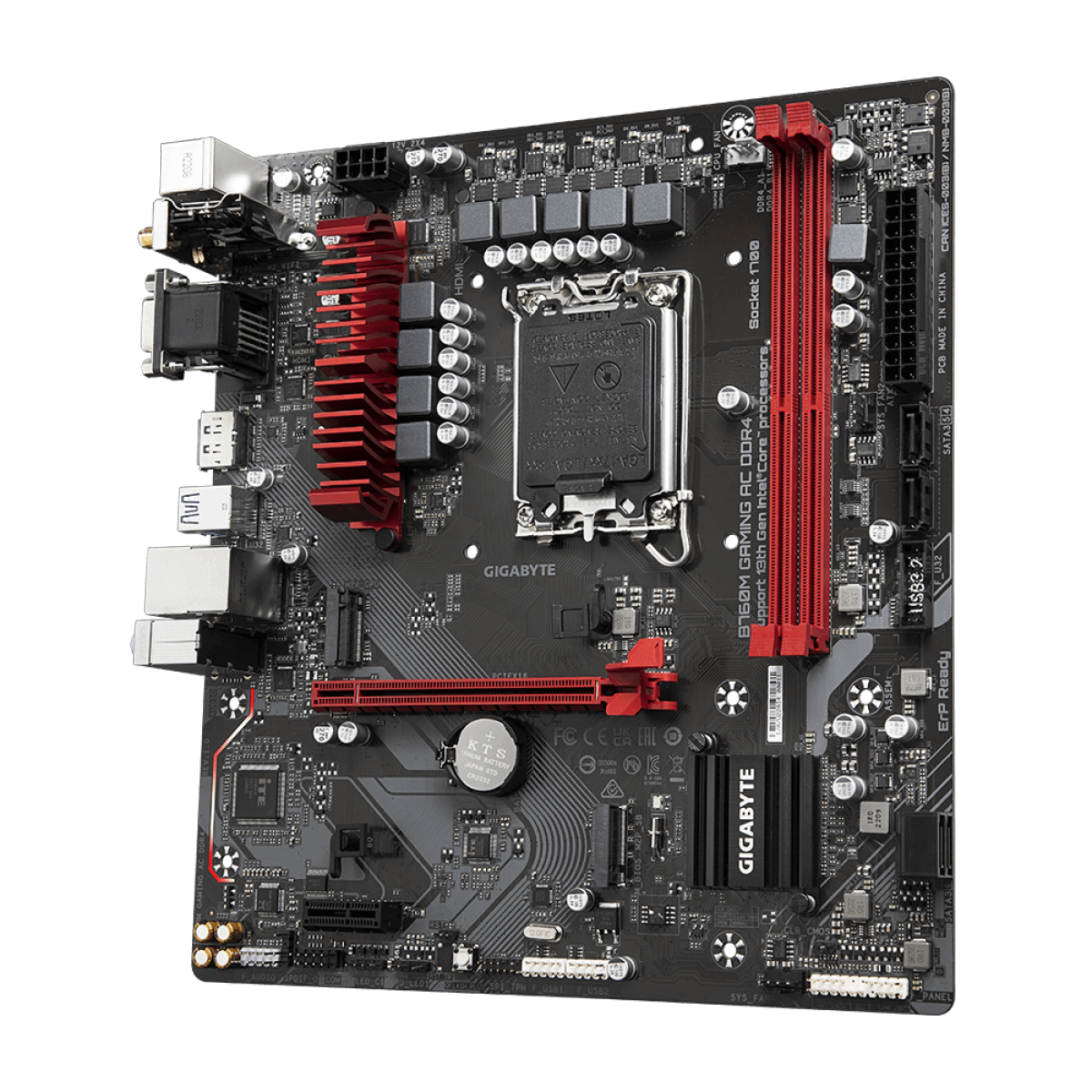 Placa Mãe Gigabyte B760M Gaming AC DDR4, Chipset B760, Intel LGA 1700, MATX, DDR4