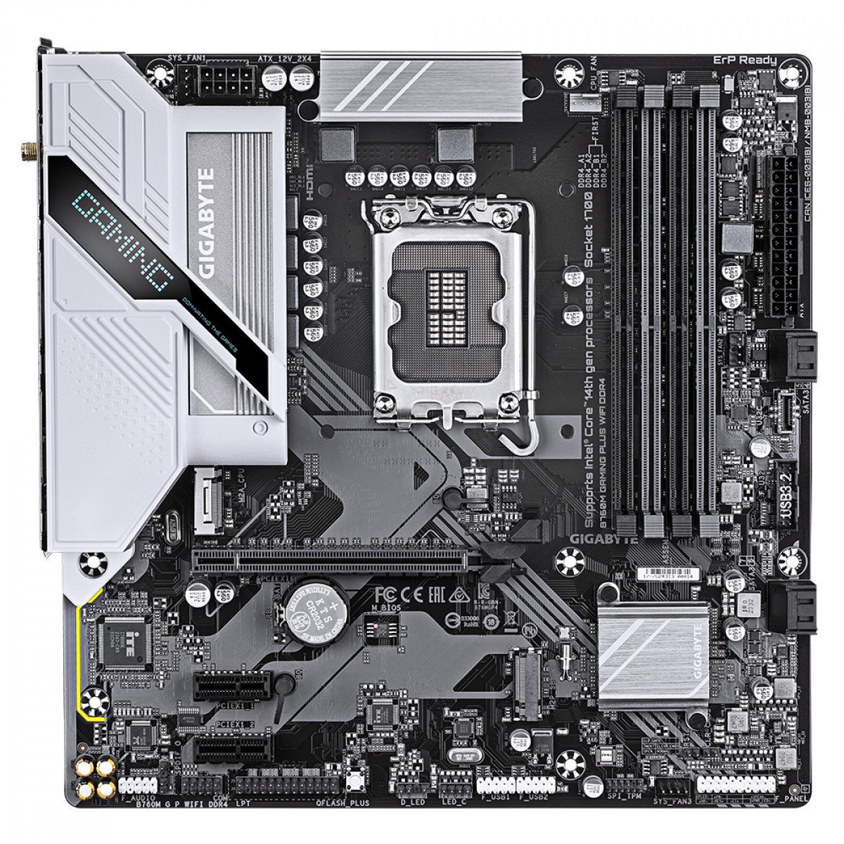 Placa Mãe Gigabyte B760M Gaming Plus WIFI, Chipset B760, Intel LGA 1700, MATX, DDR4