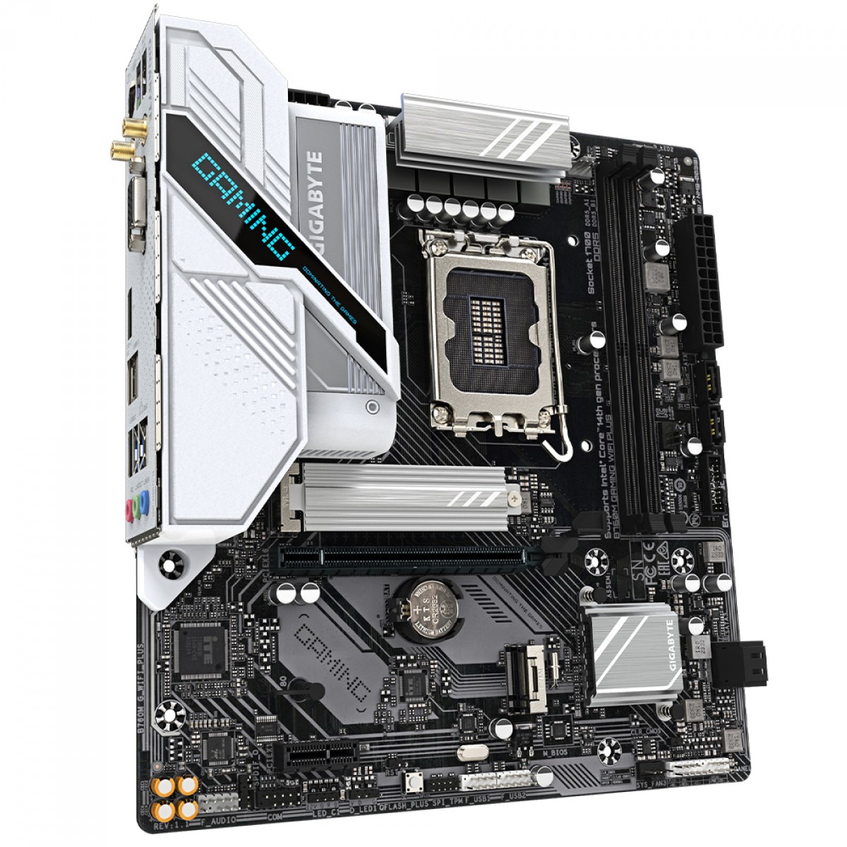 Placa Mãe Gigabyte B760M Gaming WIFI Plus, Chipset B760, Intel LGA 1700, MATX, DDR5, White  