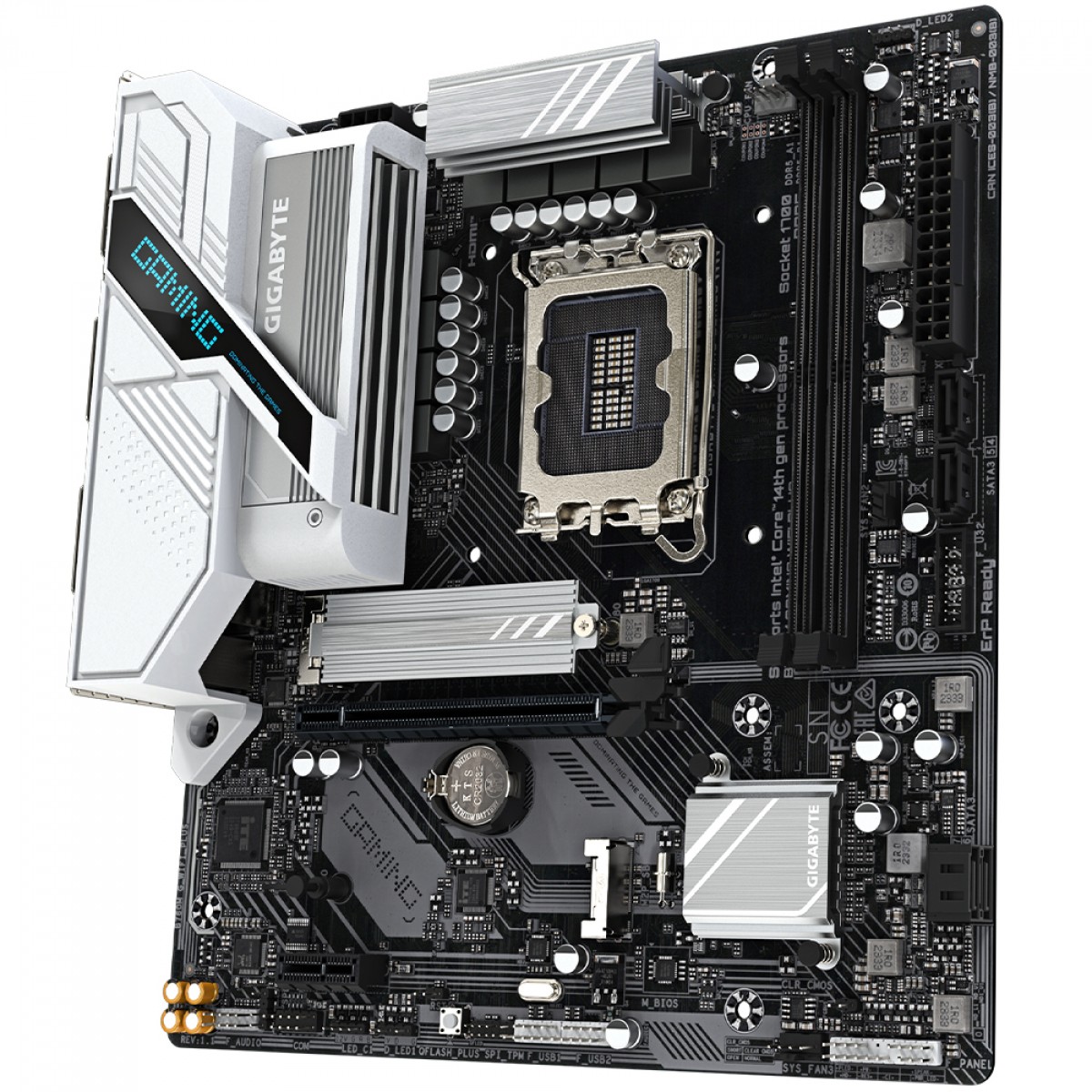 Placa Mãe Gigabyte B760M Gaming WIFI Plus, Chipset B760, Intel LGA 1700, MATX, DDR5, White  
