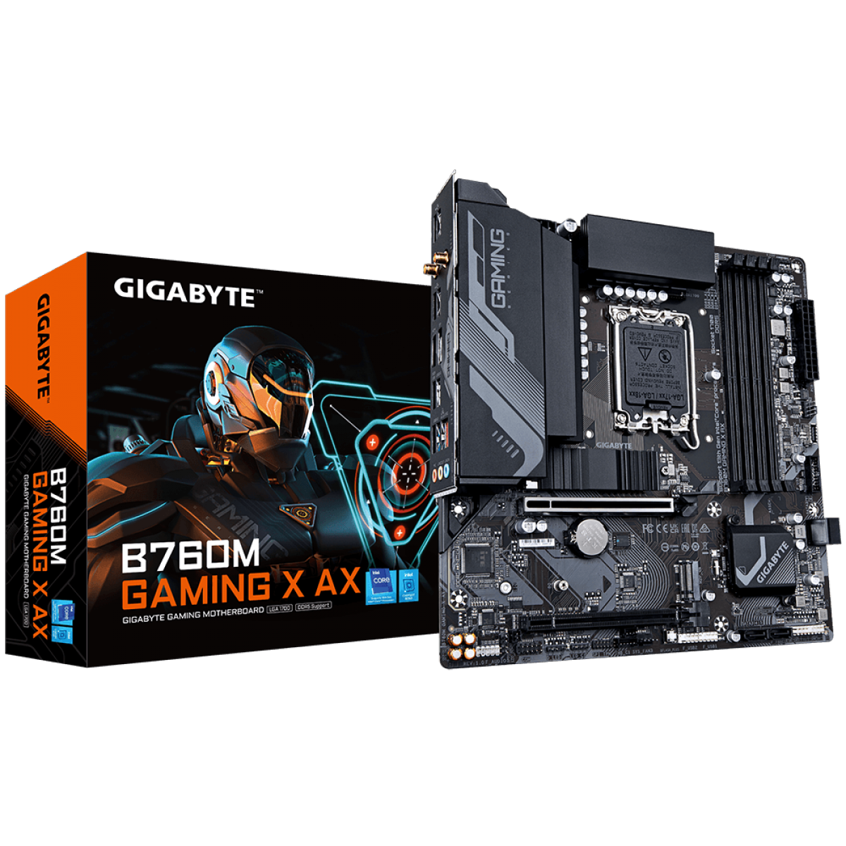 Placa Mãe Gigabyte B760M Gaming X AX, Chipset B760, Intel LGA 1700, MATX, DDR5