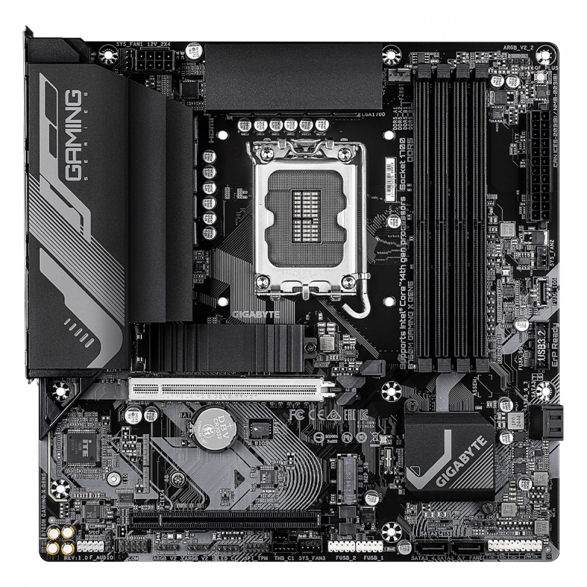 Placa Mãe Gigabyte B760M GAMING X GEN5, Chipset B760, Intel LGA 1700, M-ATX, DDR5
