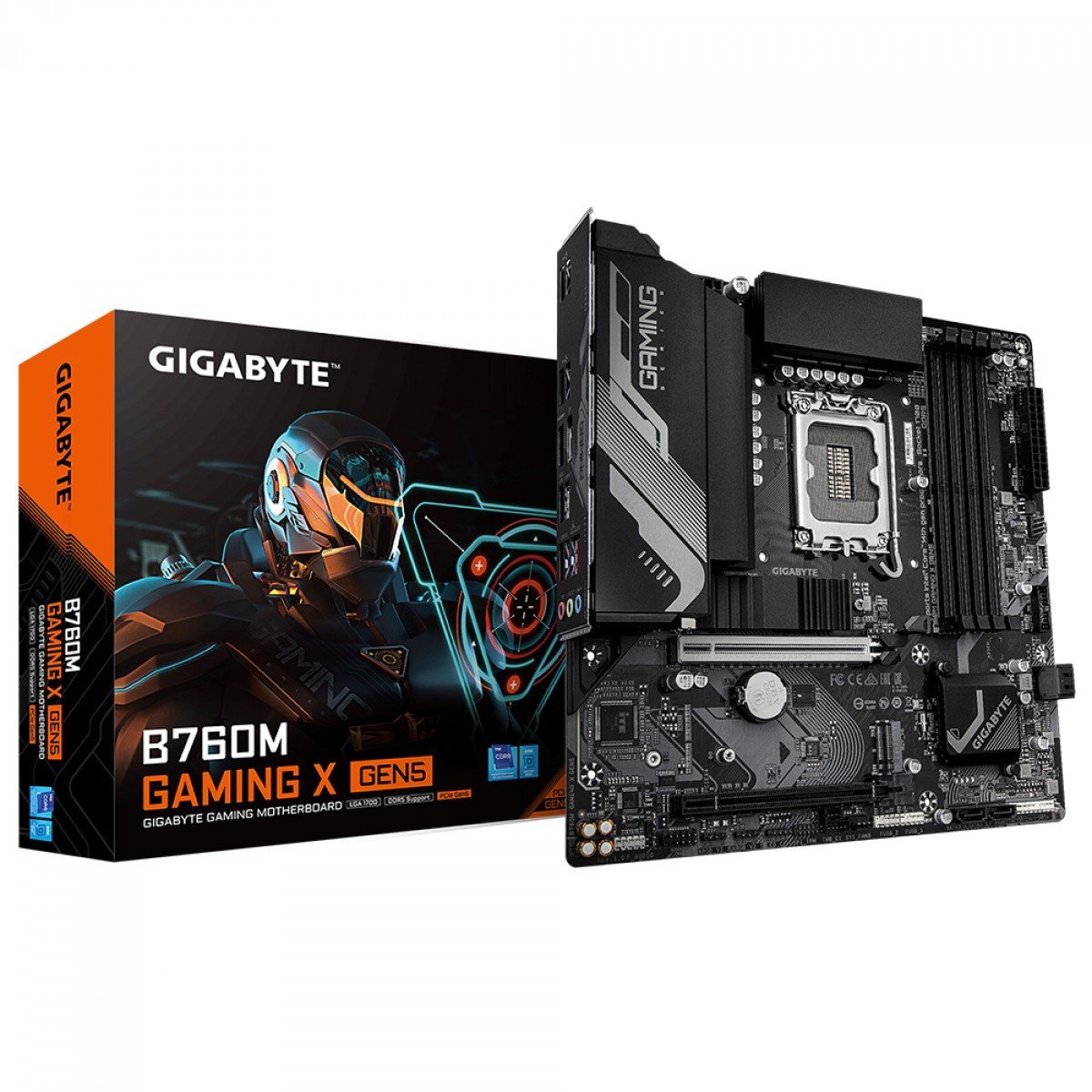Placa Mãe Gigabyte B760M GAMING X GEN5, Chipset B760, Intel LGA 1700, M-ATX, DDR5