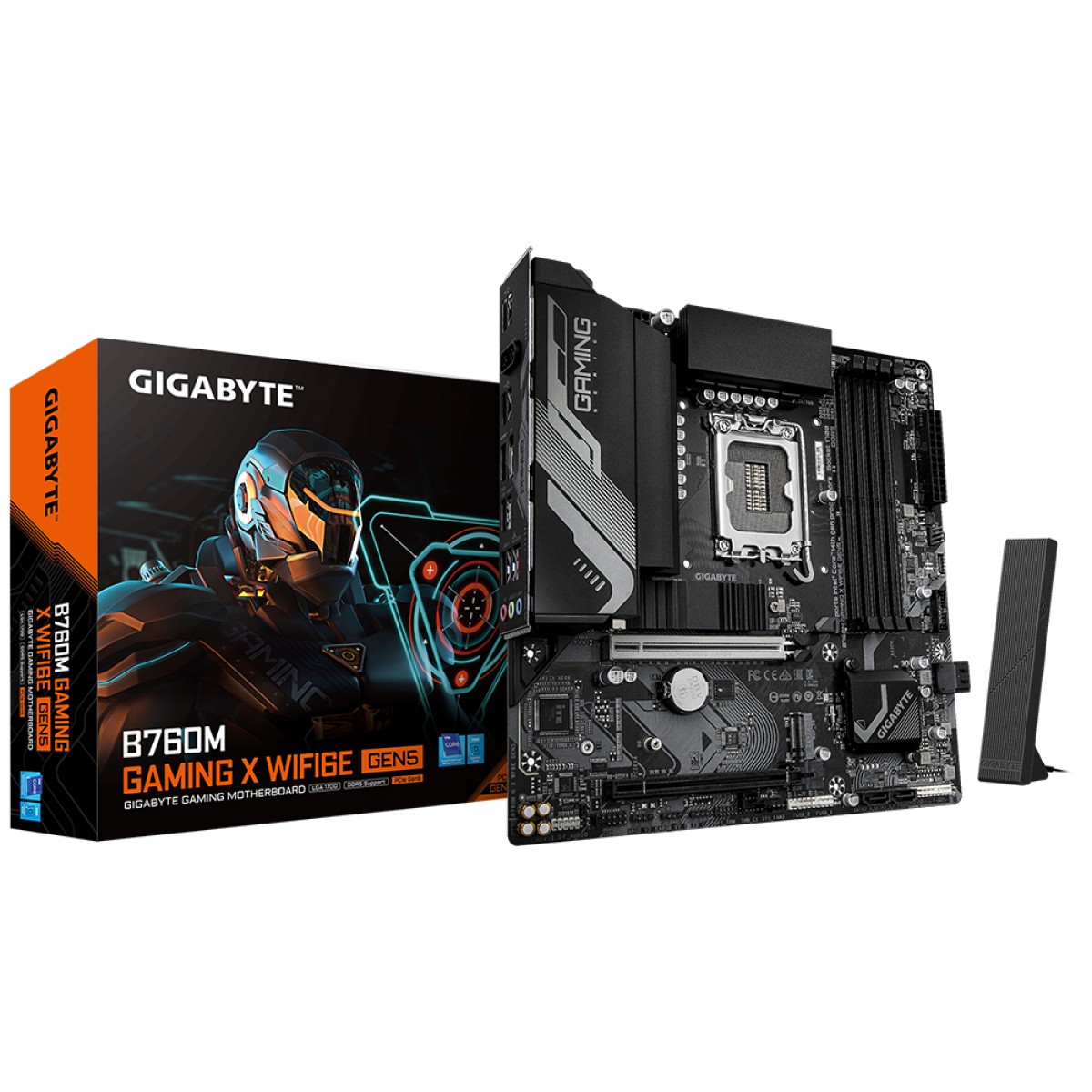 Placa Mãe Gigabyte B760M GAMING X WIFI6E GEN5, Chipset B760, Intel LGA 1700, M-ATX, DDR5