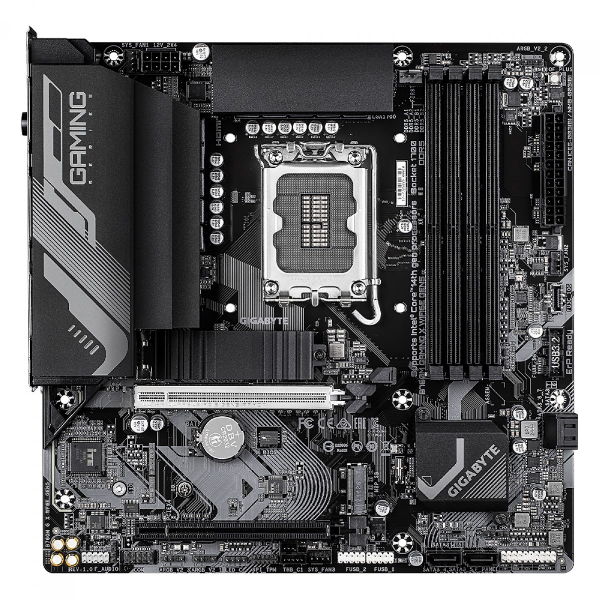 Placa Mãe Gigabyte B760M GAMING X WIFI6E GEN5, Chipset B760, Intel LGA 1700, M-ATX, DDR5