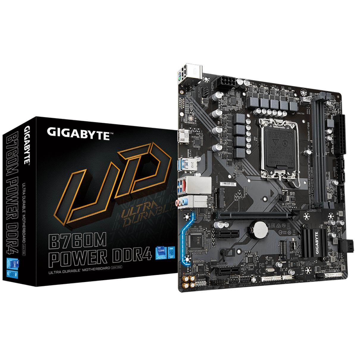 Placa Mãe Gigabyte B760M POWER DDR4, Chipset B760, Intel LGA 1700, mATX, DDR4