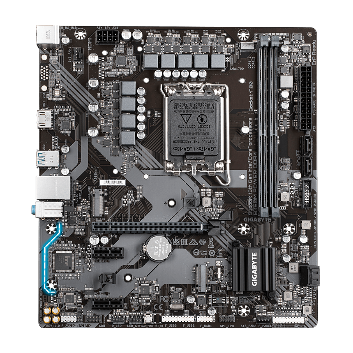 Placa Mãe Gigabyte B760M POWER DDR4, Chipset B760, Intel LGA 1700, mATX, DDR4