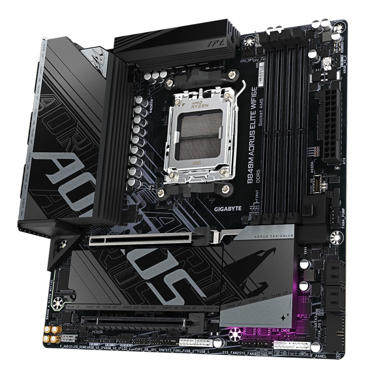 Placa Mãe Gigabyte B840M AORUS Elite WIFI6E, Chipset B840, AMD AM5, MATX, DDR5