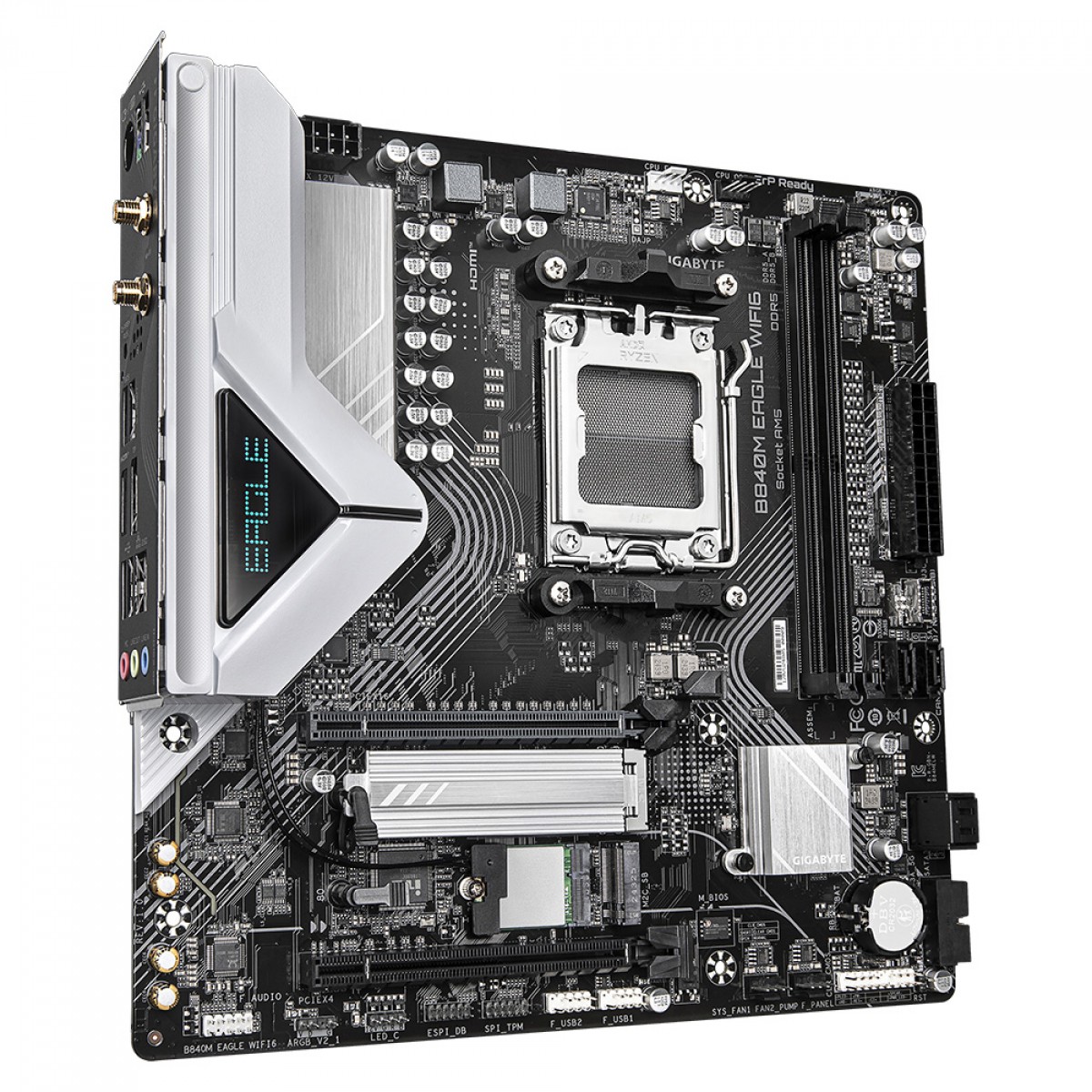Placa Mãe Gigabyte B840M Eagle WIFI6, Chipset B840, AMD AM5, MATX, DDR5