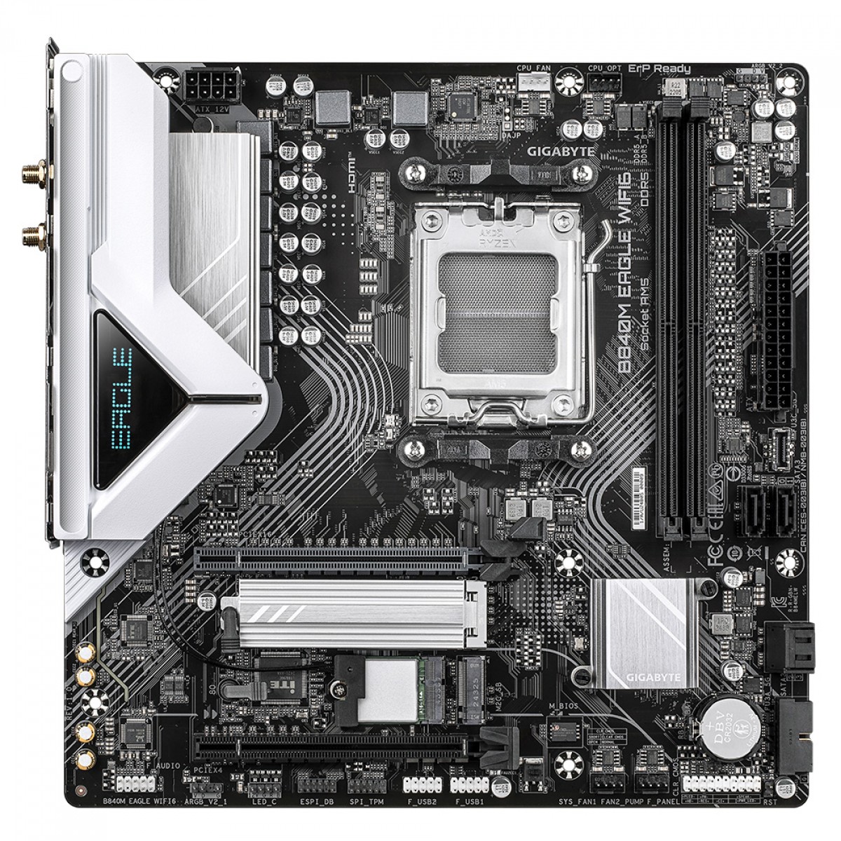 Placa Mãe Gigabyte B840M Eagle WIFI6, Chipset B840, AMD AM5, MATX, DDR5