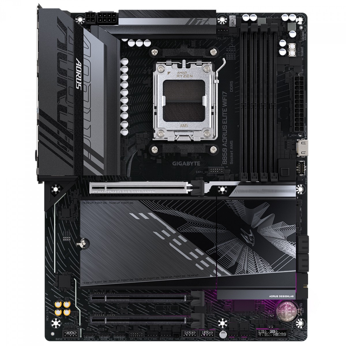 Placa Mãe Gigabyte B850 Aorus Elite WiFi7, Chipset B850, AMD AM5, ATX, DDR5