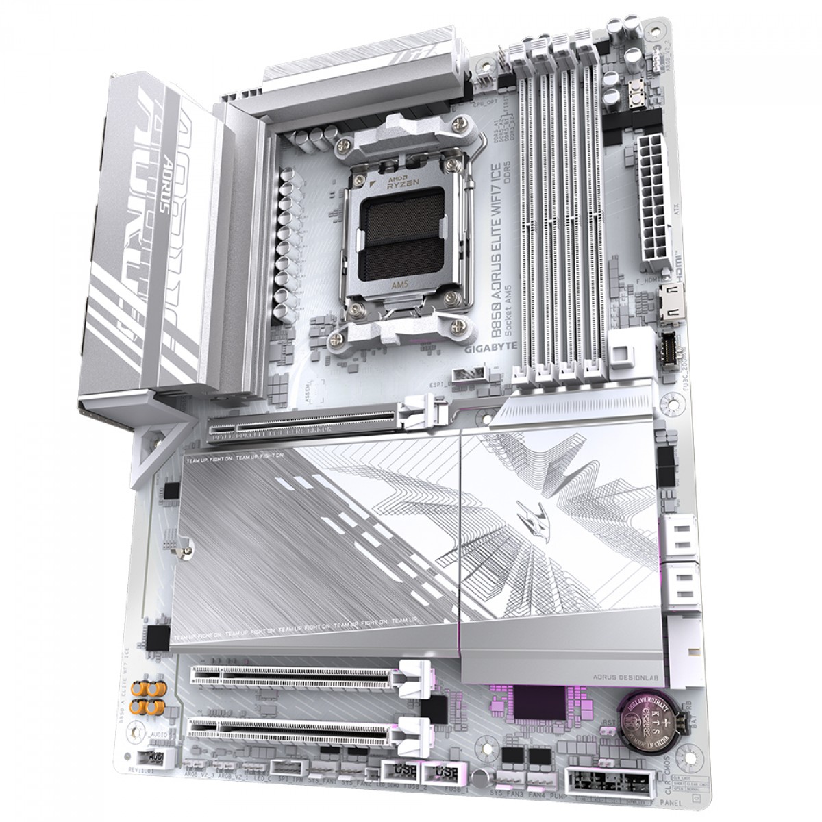 Placa Mãe Gigabyte B850 Aorus Elite WiFi7 ICE, Chipset B850, AMD AM5, ATX, DDR5