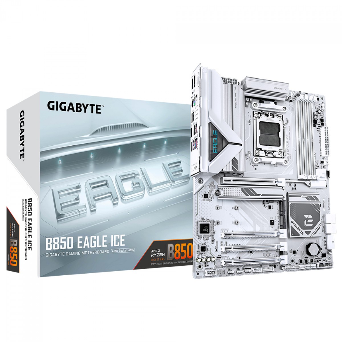 Placa Mãe Gigabyte B850 EAGLE ICE, Chipset B850, AMD AM5, ATX, DDR5