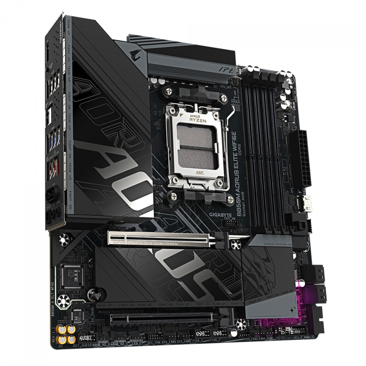 Placa Mãe Gigabyte B850M AORUS Elite WIFI6E, Chipset B850, AMD AM5, MATX, DDR5