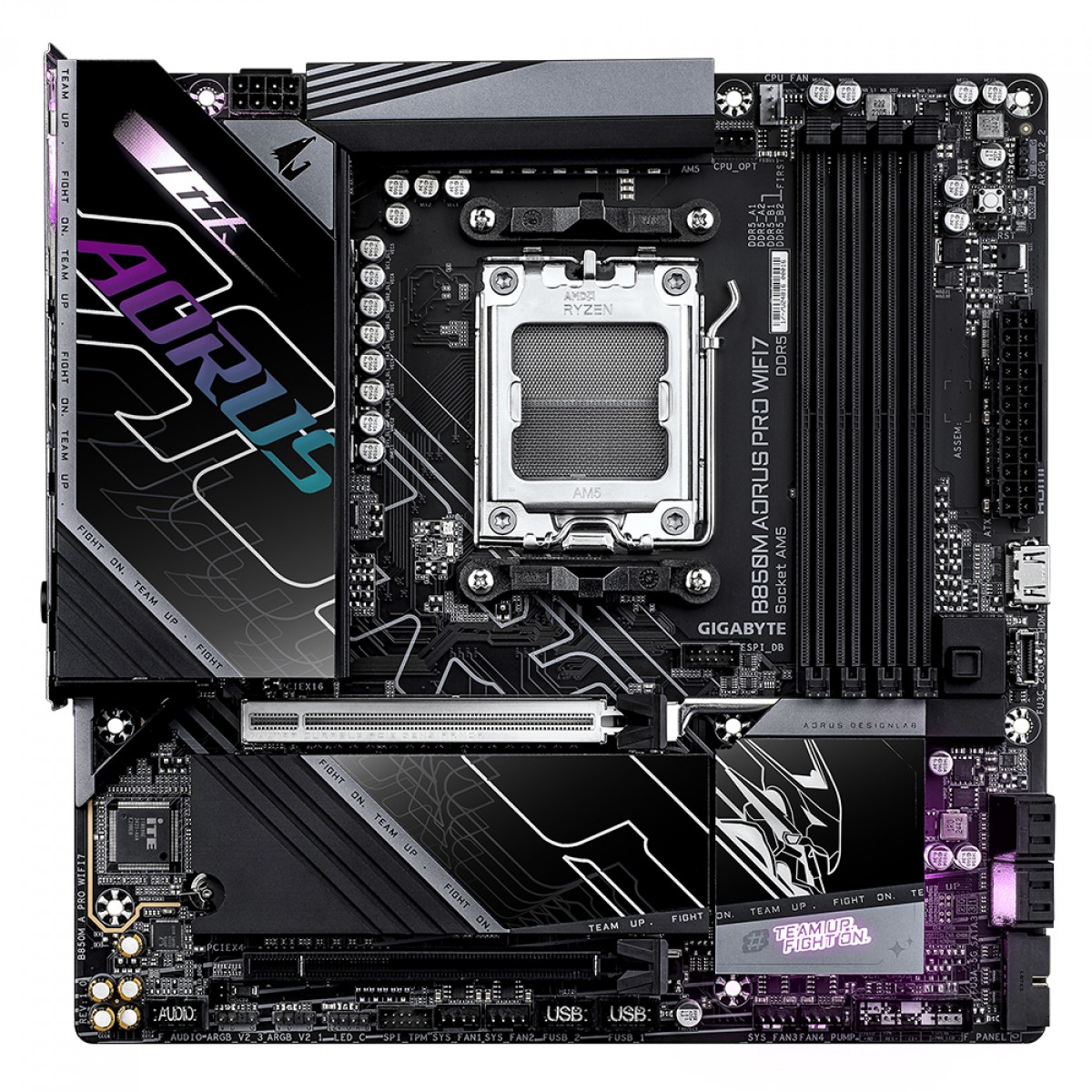 Placa Mãe Gigabyte B850M AORUS PRO WIFI7, Chipset B850, AMD AM5, MATX, DDR5