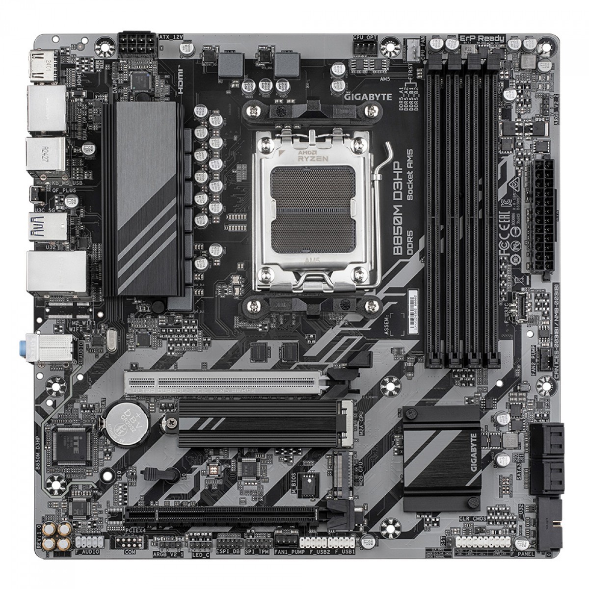Placa Mãe Gigabyte B850M D3HP, Chipset B850, AMD AM5, MATX, DDR5