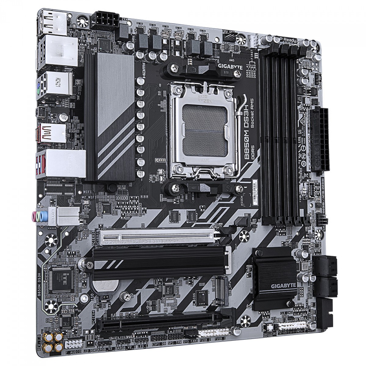 Placa Mãe Gigabyte B850M DS3H, Chipset B850, AMD AM5, MATX, DDR5