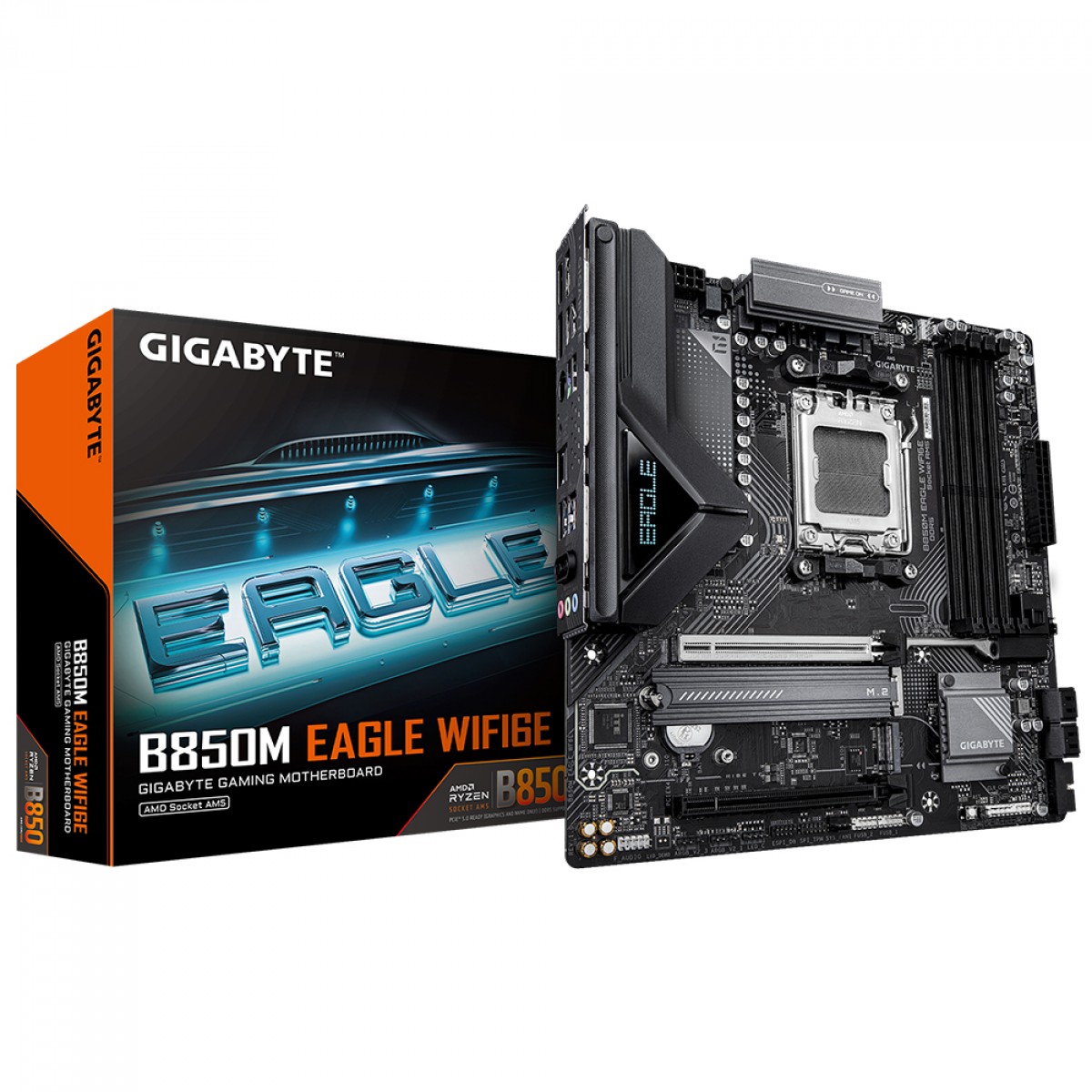 Placa Mãe Gigabyte B850M EAGLE WIFI6E, Chipset B850, AMD AM5, M-ATX, DDR5