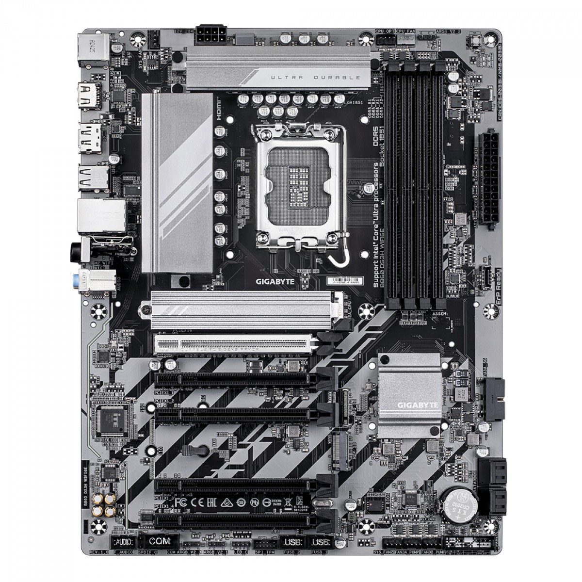 Placa Mãe Gigabyte B860 DS3H WIFI6E, Chipset B860, Intel LGA 1851, ATX, DDR5