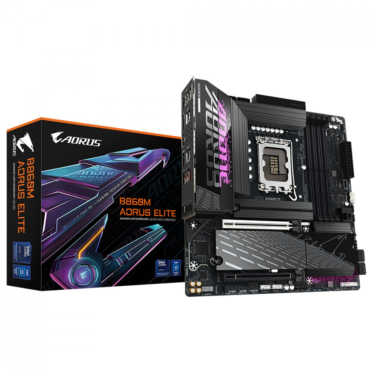  Placa Mãe Gigabyte B860M Aorus Elite, Chipset B860, Intel LGA 1851, mATX, DDR5