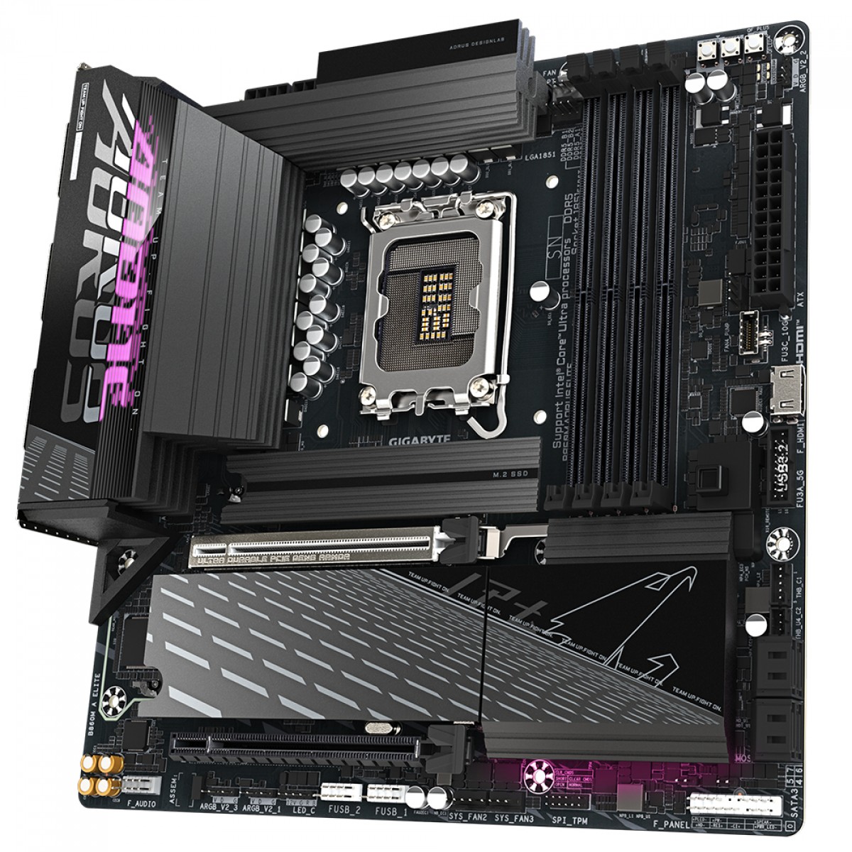  Placa Mãe Gigabyte B860M Aorus Elite, Chipset B860, Intel LGA 1851, mATX, DDR5