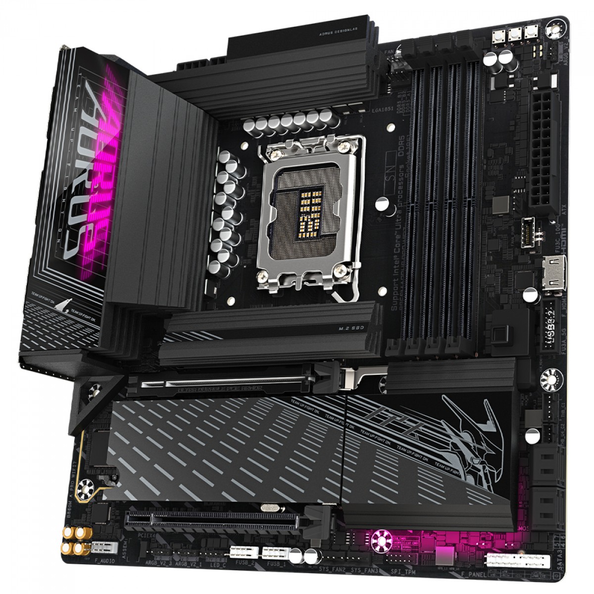 Placa Mãe Gigabyte B860M Aorus Pro WiFi7, Chipset B860, Intel LGA 1851, mATX, DDR5