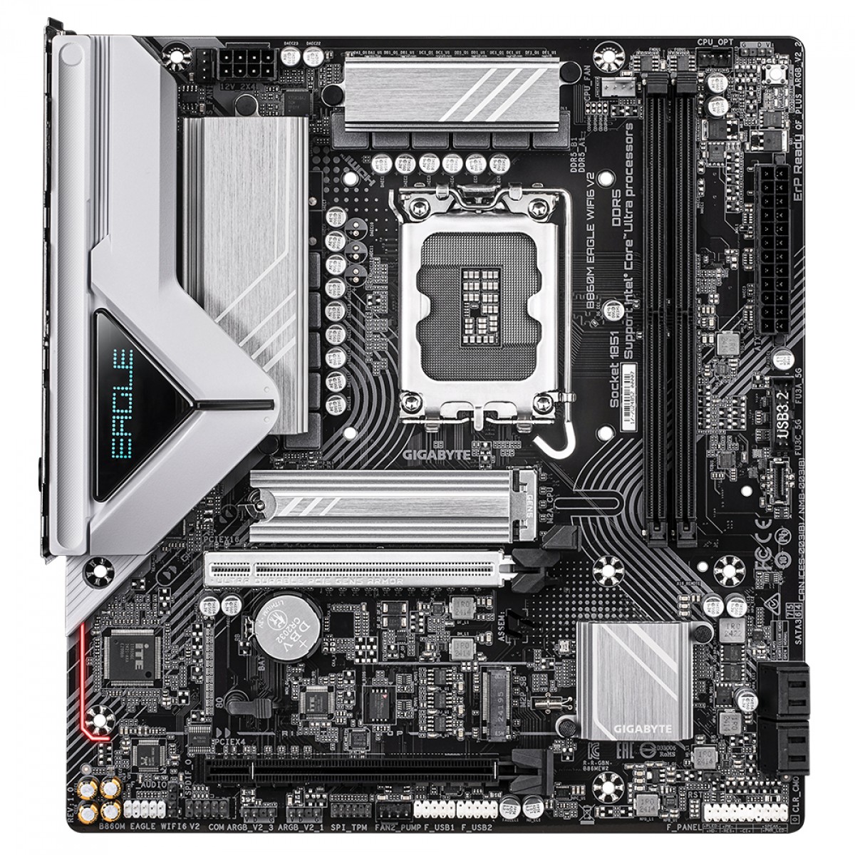 Placa Mãe Gigabyte B860M EAGLE WIFI6 V2, Chipset B860, Intel LGA 1851, M-ATX, DDR5