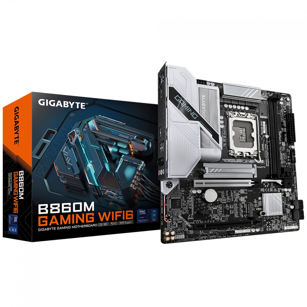 Placa Mãe Gigabyte B860M Gaming WIFI6, Chipset B860, Intel LGA 1851, mATX, DDR5