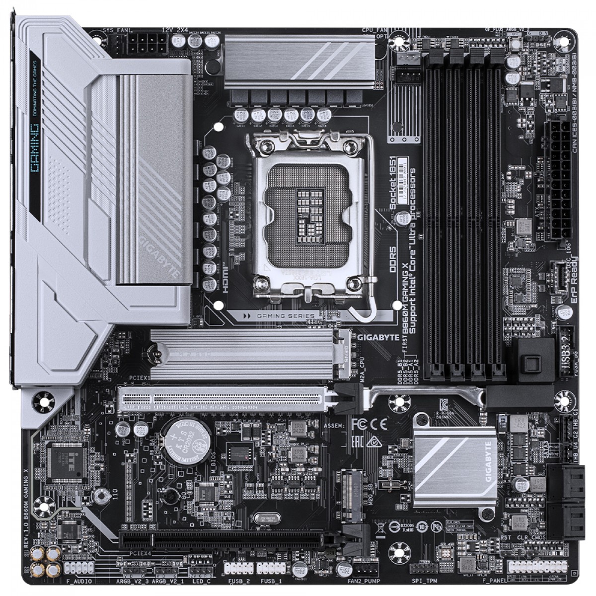 Placa Mãe Gigabyte B860M Gaming X, Chipset B860, Intel LGA 1851, mATX, DDR5