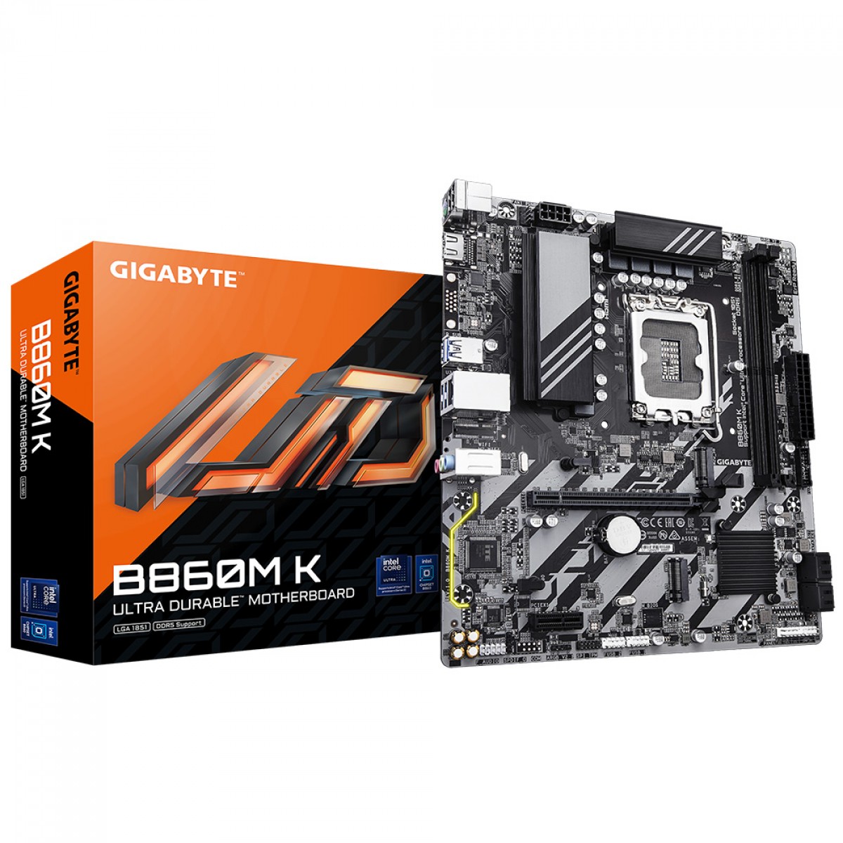 Placa Mãe Gigabyte B860M K, Chipset B860, Intel LGA 1851, MATX, DDR5