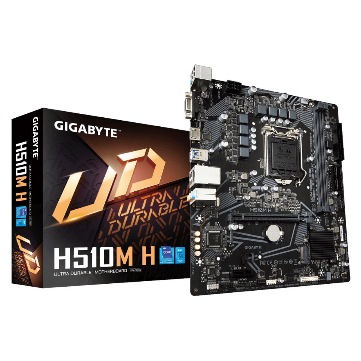 Placa Mãe Gigabyte H510M H, Chipset H510, Intel LGA 1200, mATX, DDR4