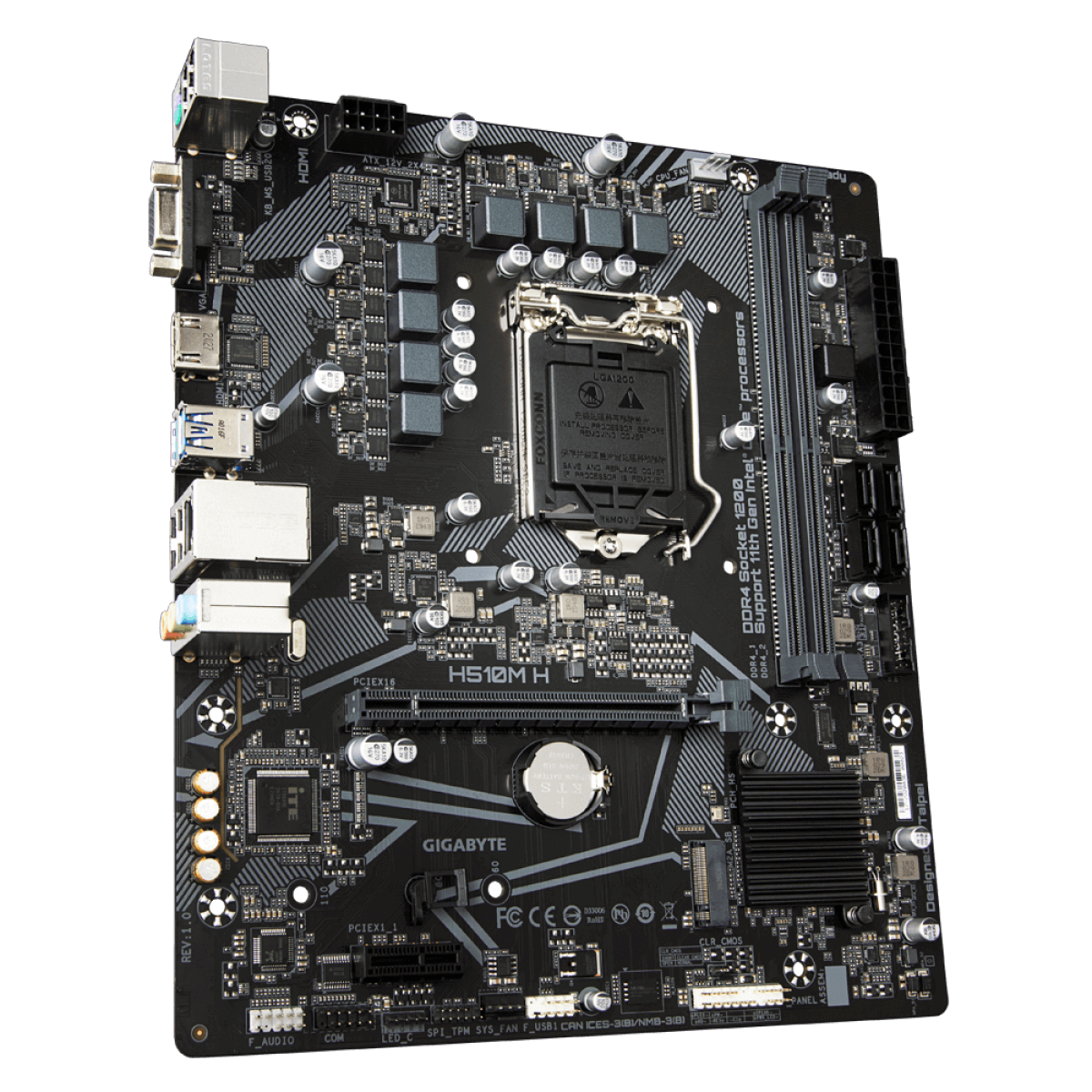 Placa Mãe Gigabyte H510M H, Chipset H510, Intel LGA 1200, mATX, DDR4