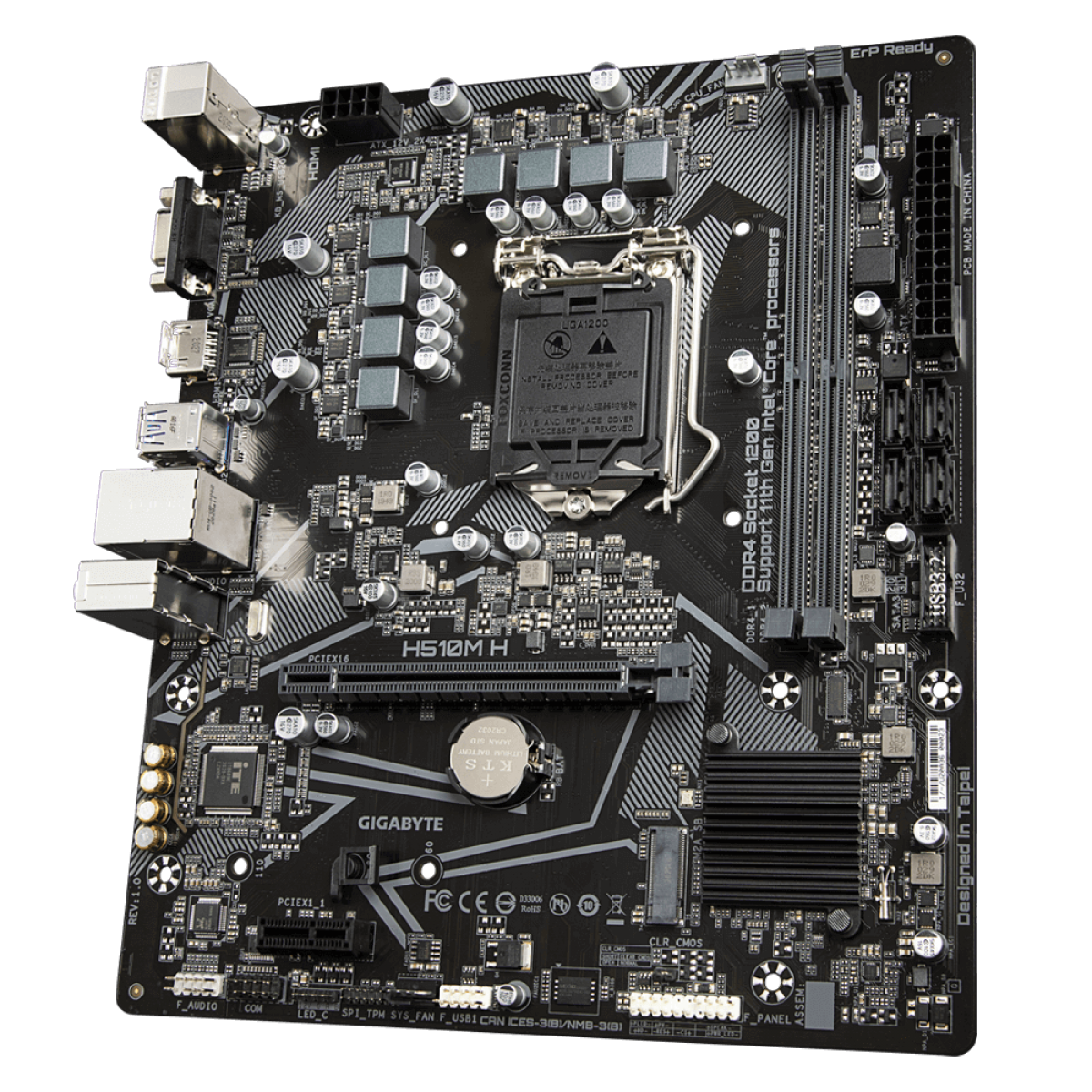 Placa Mãe Gigabyte H510M H, Chipset H510, Intel LGA 1200, mATX, DDR4
