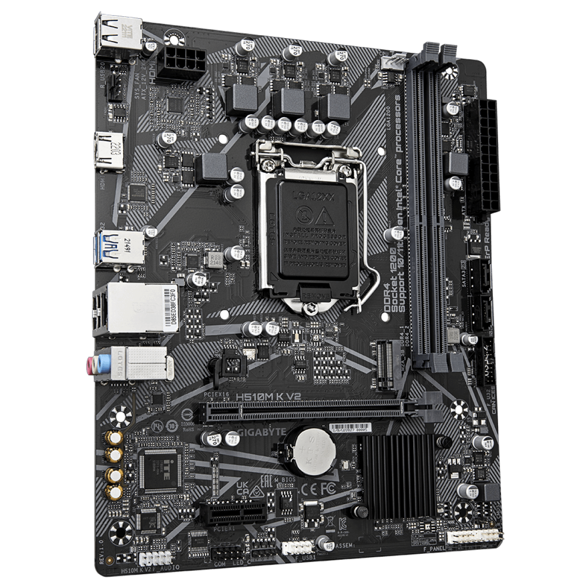 Placa Mãe Gigabyte H510M K V2, Chipset H510, Intel LGA 1200, MATX, DDR4