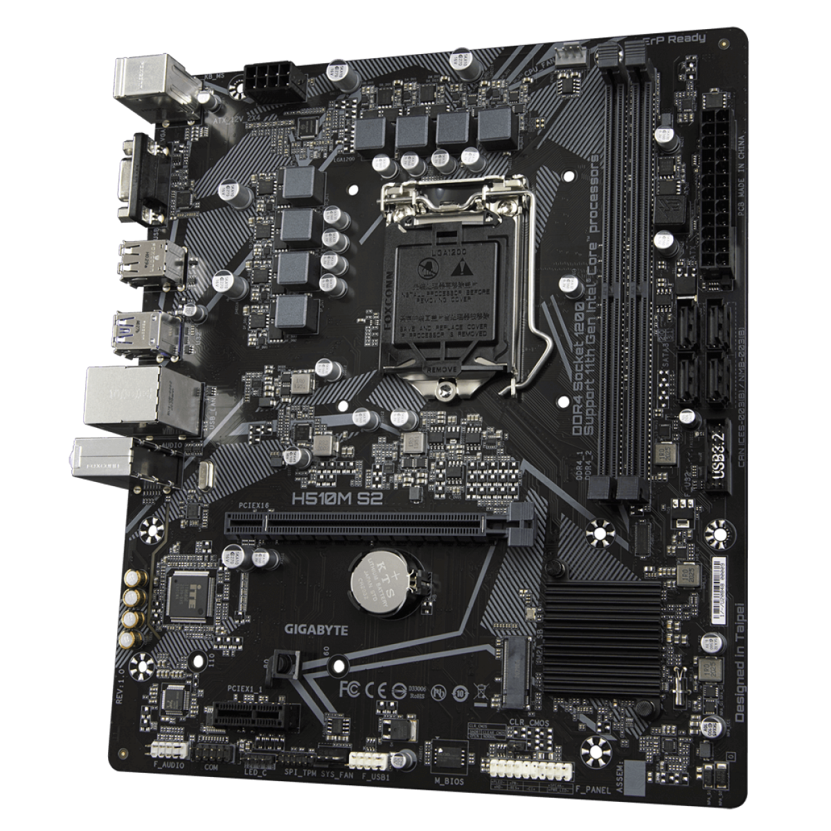 Placa Mãe Gigabyte H510M S2, Chipset H510, Intel LGA 1200, mATX, DDR4, H510M S2