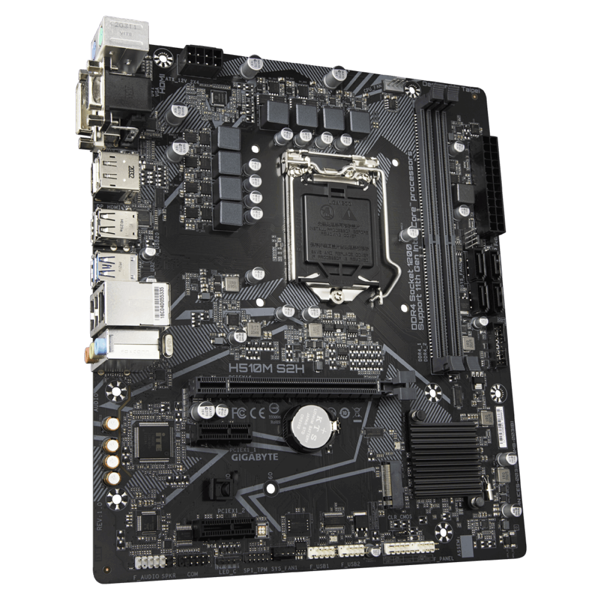 Placa Mãe Gigabyte H510M S2H, Chipset H510, Intel LGA 1200, mATX, DDR4